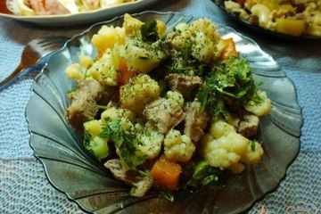 фото рецепта Мясной салат с отварными овощами