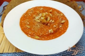 фото рецепта Холодный помидорный суп с печеными овощами