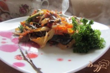 фото рецепта Спаржевая фасоль тушенная с овощами и орегано