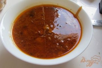 фото рецепта Борщ по-полтавски с грибами и яблоками
