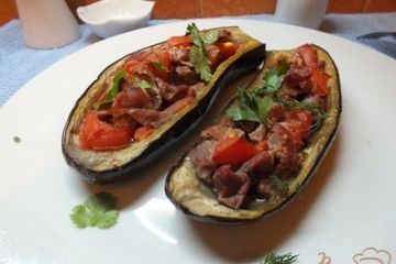 фото рецепта Зразы с мясом и томатами из баклажанов