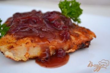 фото рецепта Индюшачий шницель с брусничным соусом