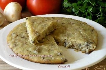 фото рецепта Закусочный манник с грибами (в мультиварке)
