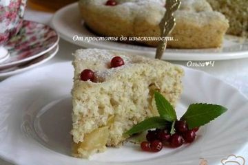 фото рецепта Шарлотка с яблоками и овсяными отрубями (в мультиварке)
