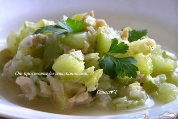 фото рецепта Кабачки с кальмарами
