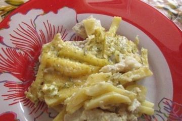 фото рецепта Минтай с картошкой под сырным соусом