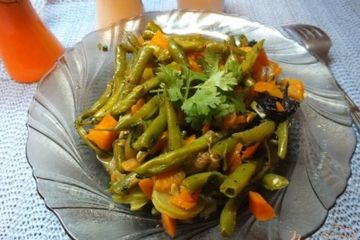 фото рецепта Овощной гарнир из спаржевой фасоли с овощами