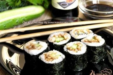 фото рецепта Роллы с кальмарами и огурцом