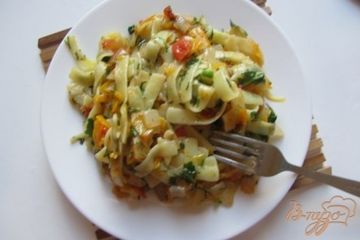 фото рецепта Спагетти тушеные с овощами и специями