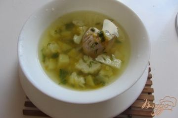 фото рецепта Суп со цветной капустой и индюшкой без зажарки