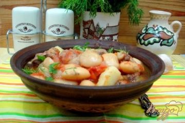 фото рецепта Свинина с фасолью и овощами