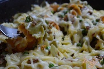 фото рецепта Макароны по-флотски с зеленым горошком