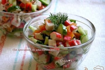 фото рецепта Овощной салат с крабовыми палочками