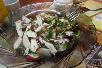 фото рецепта Салат куриный с теплой заправкой