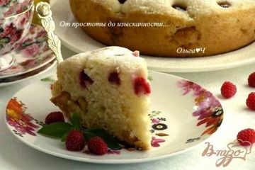 фото рецепта Кекс с яблоком и малиной