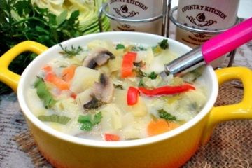 фото рецепта Суп из капусты сырочками
