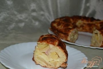 фото рецепта Пирог с яблоками, нектарином и карамельной корочкой