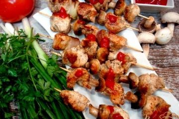 фото рецепта Куриные шашлычки с грибами