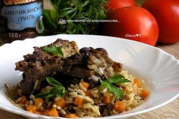 фото рецепта Ребрышки Барбекю с рисом (в мультиварке)