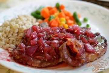 фото рецепта Свиные котлеты с клюквенным соусом