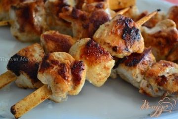 фото рецепта Шашлычки из куриного мяса на сковороде