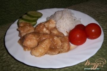 фото рецепта Курица в остро-сладком соусе с кунжутом