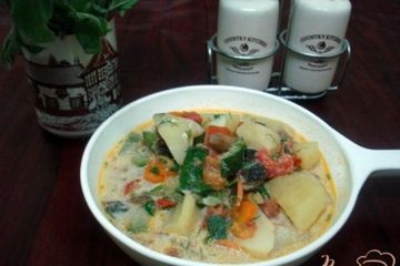 фото рецепта Летнее рагу с кабачками и шампиньонами