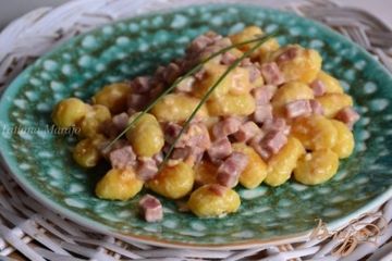 фото рецепта Ньокки с ветчиной и сыром