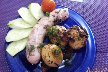 фото рецепта Картофель запеченный с купатами