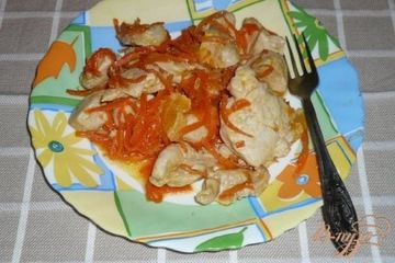 фото рецепта Куриная грудка с морковью и мандарином