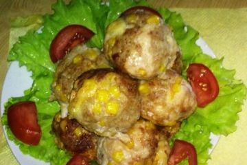 фото рецепта Фрикадельки с сыром и кукурузой