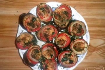 фото рецепта Запеченные баклажаны с помидорами и сыром