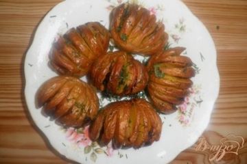 фото рецепта Запеченный картофель с салом