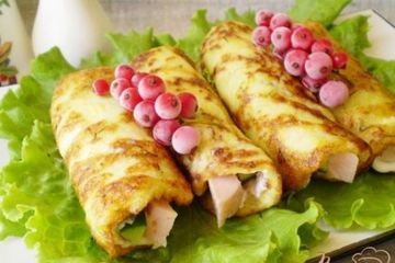 фото рецепта Деруны с ветчиной и огурцом