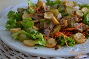 фото рецепта Салат с куриным мясом гриль