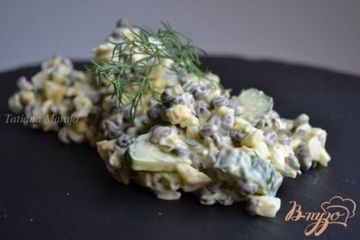 фото рецепта Яичный салат с чечевицей