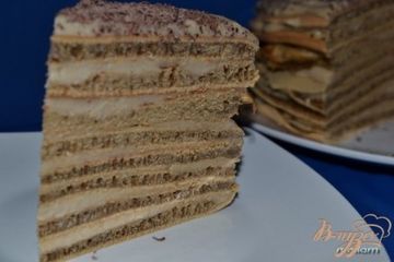 фото рецепта Кофейный торт с заварным кремом (на сковороде)