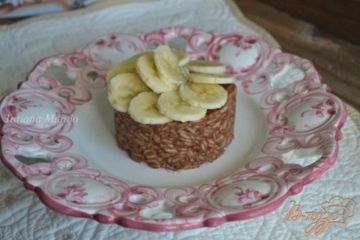 фото рецепта Рисовая каша с шоколадом и бананами