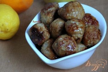 фото рецепта Тефтельки с яблоком в цитрусовой глазури