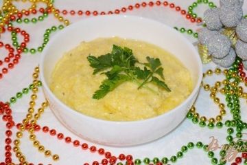 фото рецепта Кукурузная каша с травами и сырами