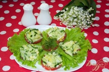 фото рецепта Закусочные помидоры с тунцом под шубой