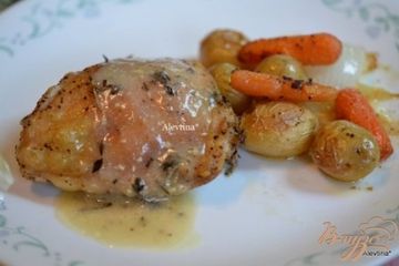 фото рецепта Курица с овощами в горчичном-вином соусе