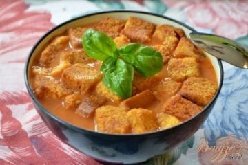фото рецепта Томатный суп с крутонами