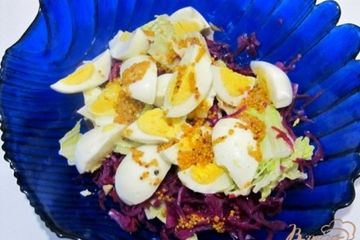 фото рецепта Салат из пекинской и краснокочанной капусты