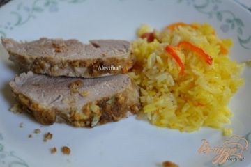 фото рецепта Свиная вырезка по-кубински с рисом шафрановым