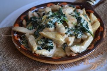 фото рецепта Куриные кусочки со шпинатом А ля крем