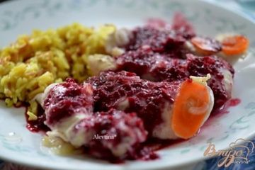 фото рецепта Куриные грудки в ягодно-винном соусе