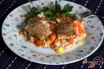 фото рецепта Треска маринованная,  запечённая с овощами