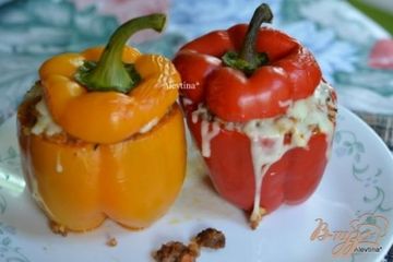 фото рецепта Перцы фаршированные  перловкой и говядиной
