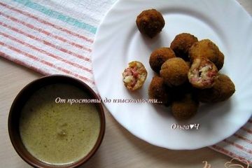фото рецепта Шарики из креветок в кокосовом соусе с карри